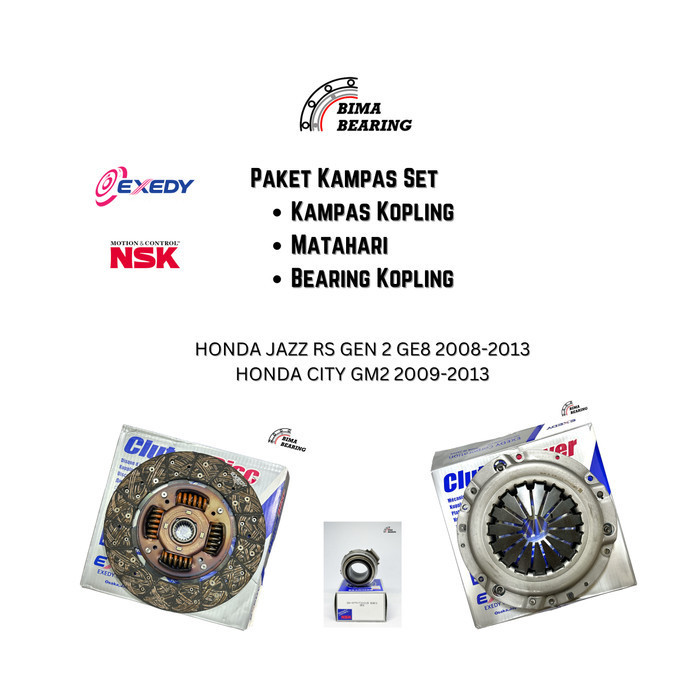 PAKET KOPLING SET KAMPAS MATAHARI DEKLAHAR BEARING HONDA JAZZ RS GE8 GEN2 CITY GM2 JAPAN ORIGINAL