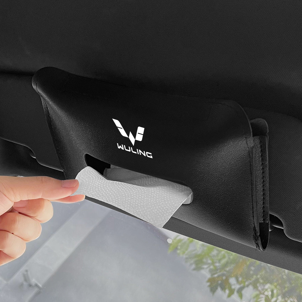 Car Visor Armrest Box Tissue Bag For Wuling Hongguang Mini Ev E100 Almaz Alvez Xingchi S S1 Interior