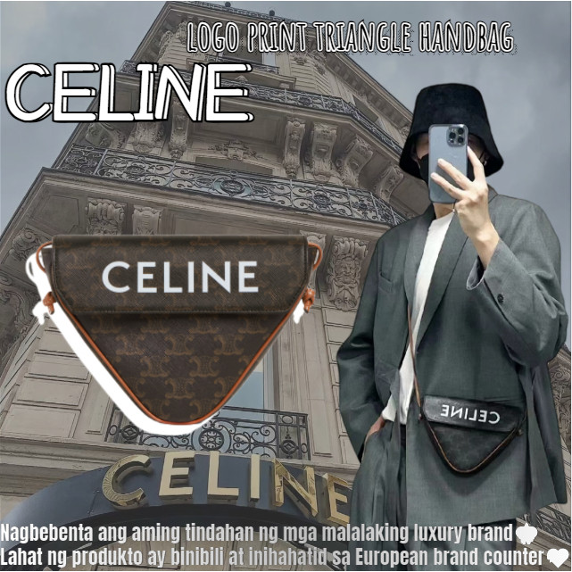 Celine/logo print triangle handbag/ladies bag/messenger bag/shoulder bag/new style