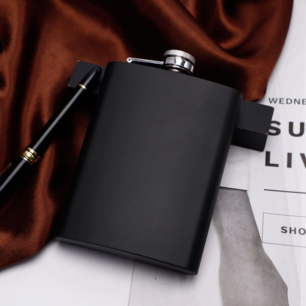 6/8oz Matte Black Hip Flask Stainless Steel Hip Flask With Funnel Pocket Hip Flask Alcohol Whiskey H