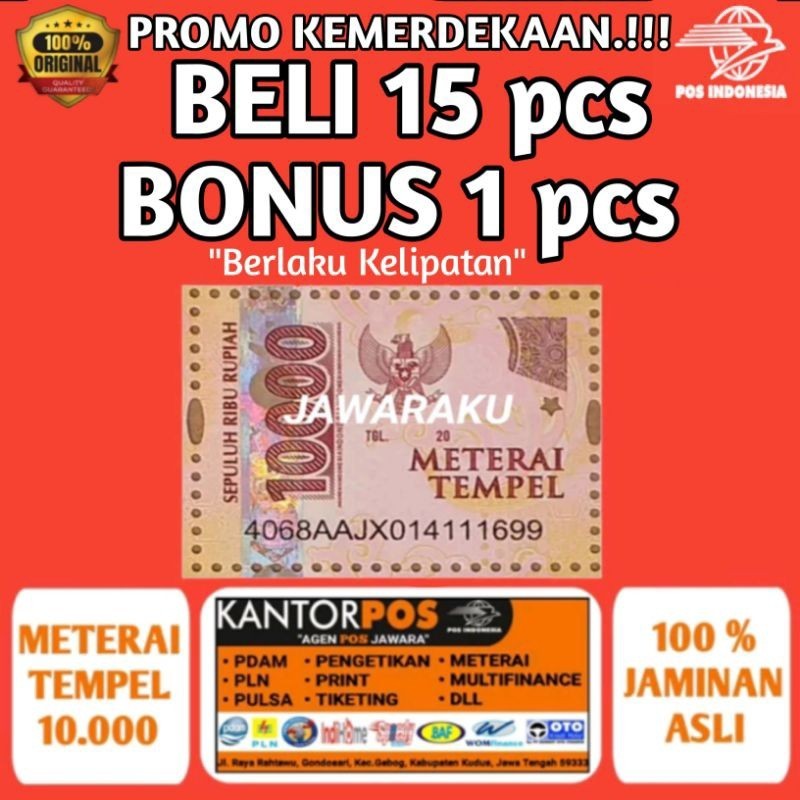 materai10000 asli pos   TERMURAH.!!   TERMURAH.!!