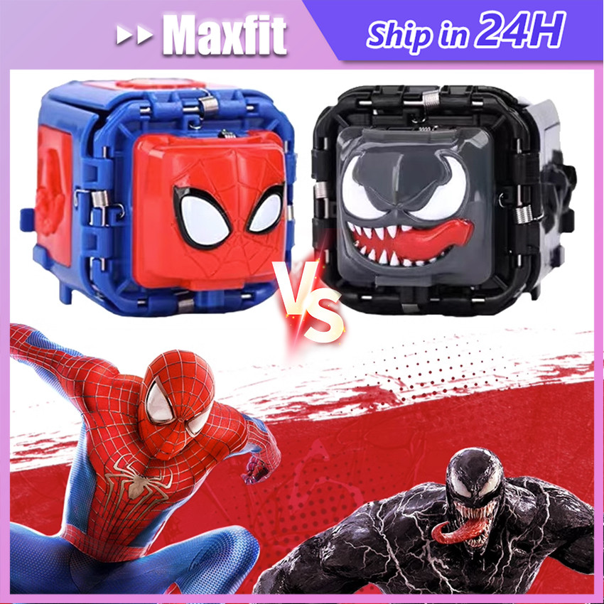 Battle Cube 2In1 Spiderman Venom Mainan Anak Kekinian Gunting Batu Kertas Suit - Puzzle Battle Game