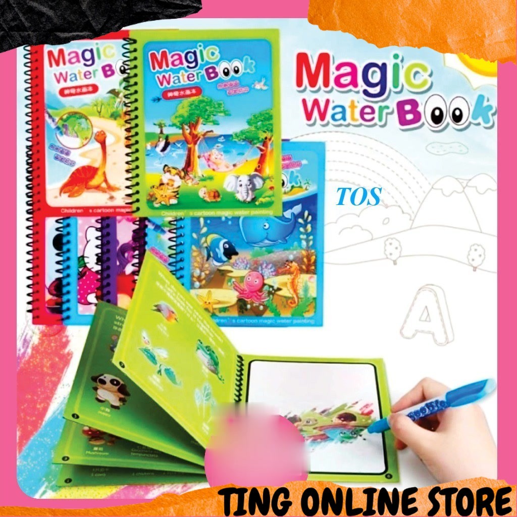 

Keren Banget Magic Water Book / Buku Mewarnai Ajaib / Mainan Edukasi Anak Doodle Book Painting Set