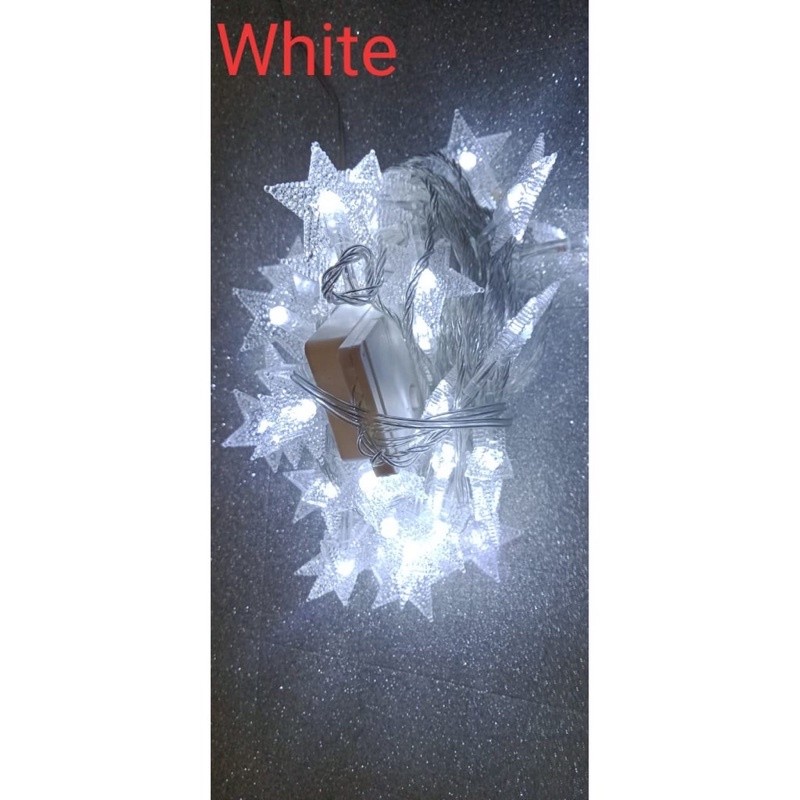 Lampu natal 8 mode nyala christmas tree snow salju bintang hati anggur love lamp 5m 10m premium twin
