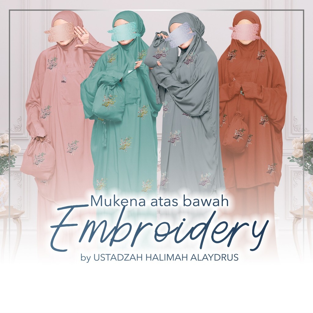 Mukena Atas-bawah Wafa Embordery by Ustadzah Halimah Alaydrus