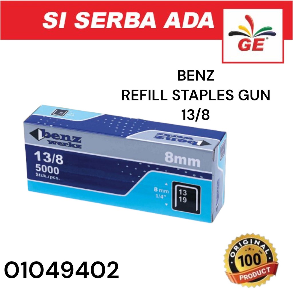 

BENZ Refill Stapler Steples Tembak 8 mm 13/8 Original 5000 pcs 01049402