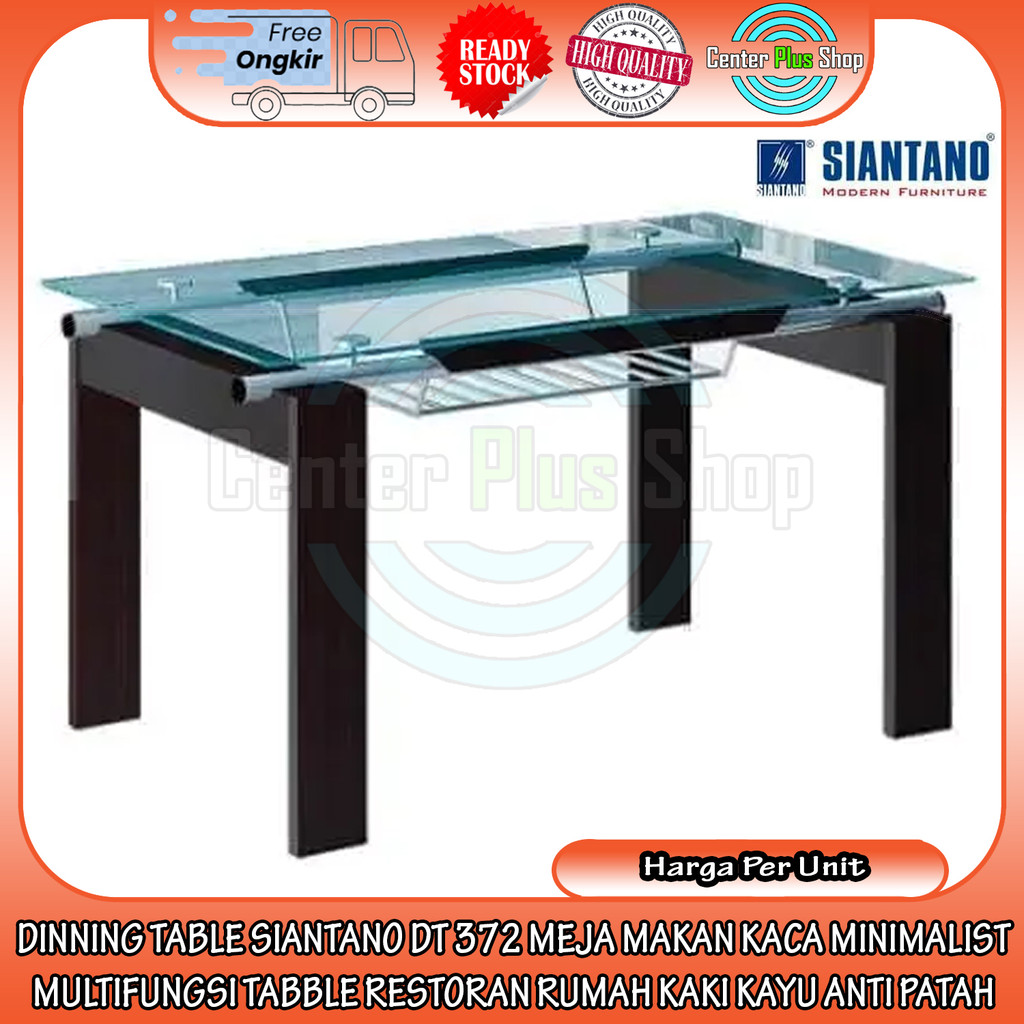 [Kargo] Meja Makan Kaca Siantano Dinning Table Dt 372 Serbaguna Minimalis Multifungsi Tabble Restora