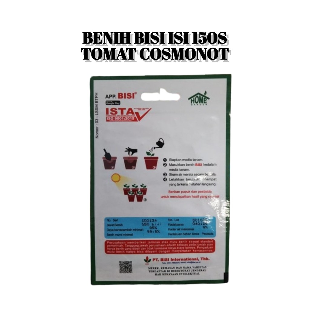 Benih Tomat Cosmonot F1 150 Biji Bibit Tanaman Sayur Sayuran Buah BISI