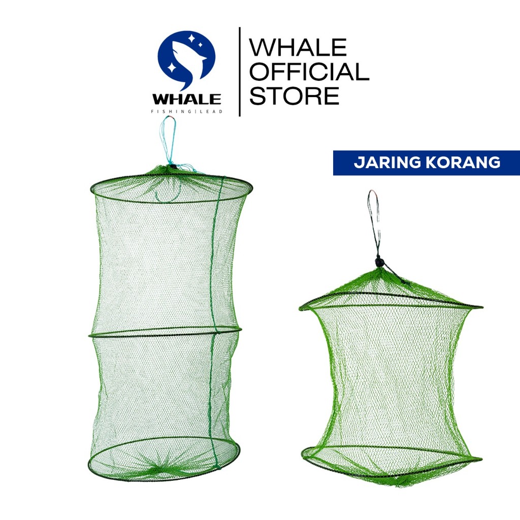 WHALE Jaring Korang Wadah ikan 2 & 3 Layer tempat Ikan bubu bulat Perangkap Ikan Jebakan Ikan Udang 