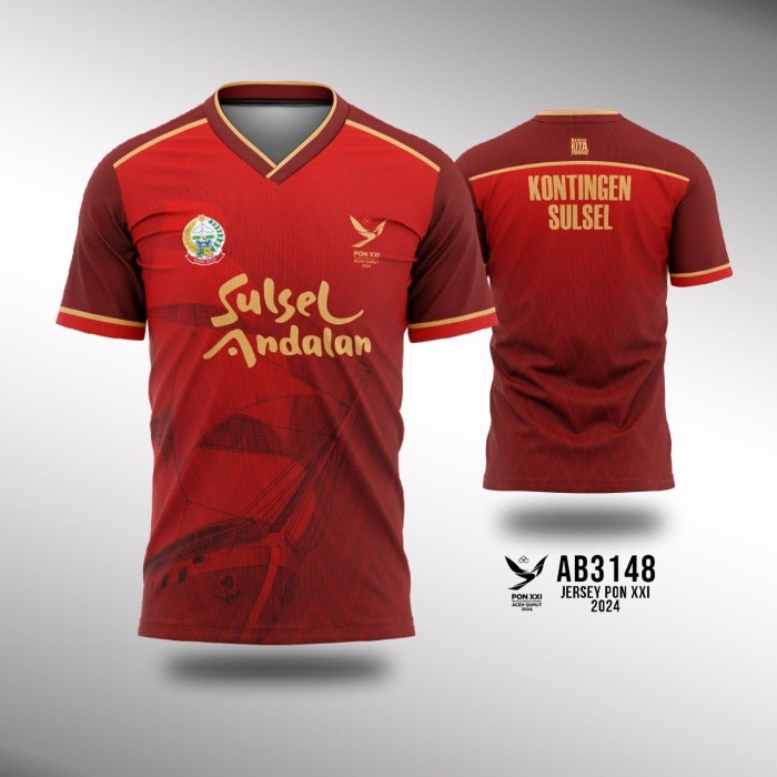Kaos Jersey AB3148 - Jersey PON XXI Aceh 2024 - Kontingen Sulawesi Selatan - XS