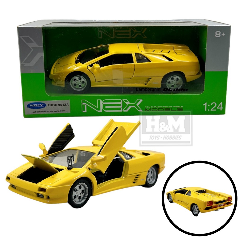 Welly NEX 1:24 Lamborghini Diablo - Kuning
