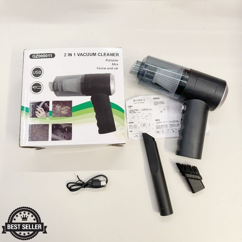 Vacum Cleaner Portable Mini 2in1 Vacuum Cleaner Penyedot Debu Mobil Recharger Baterai