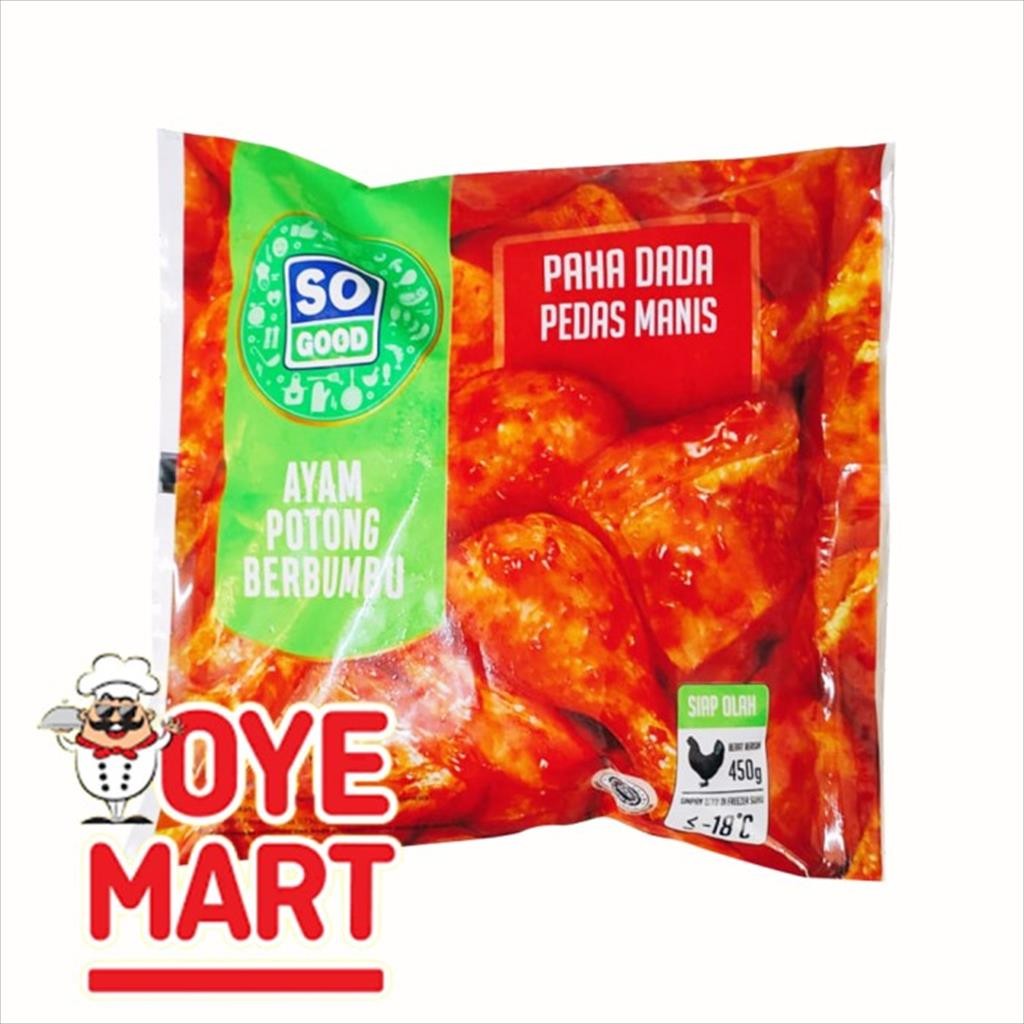 

SO GOOD AYAM POTONG PAHA DAN DADA BUMBU PEDAS MANIS 450GR/DAGING AYAM