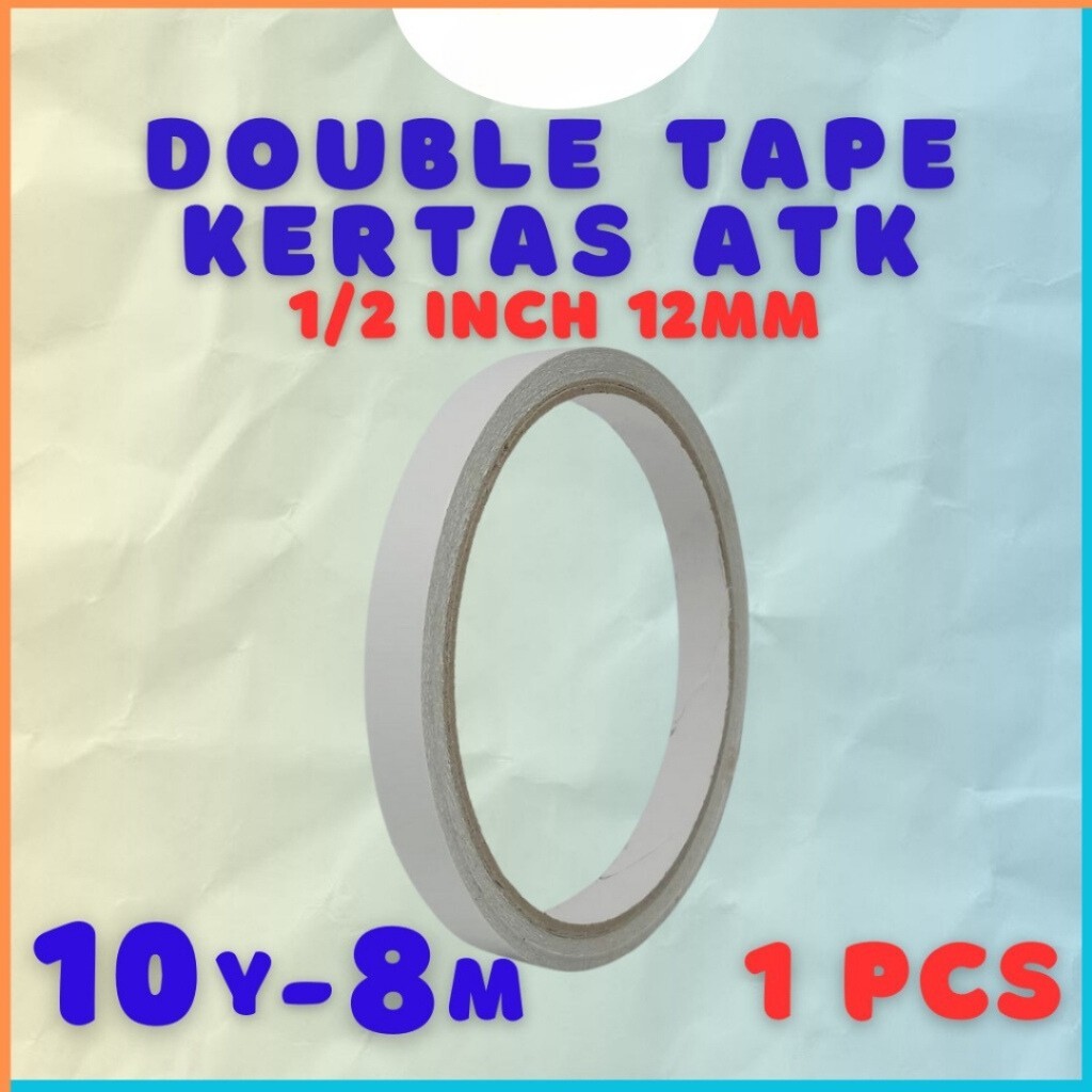 

Double Side Tape Kertas Solasi Bolak Balik 12mm x 10 Yard Bukan Nachi Double Tape Kertas ATK Paper Doubletape 1/2 inch 12mm 8m 12 mm 8 Meter
