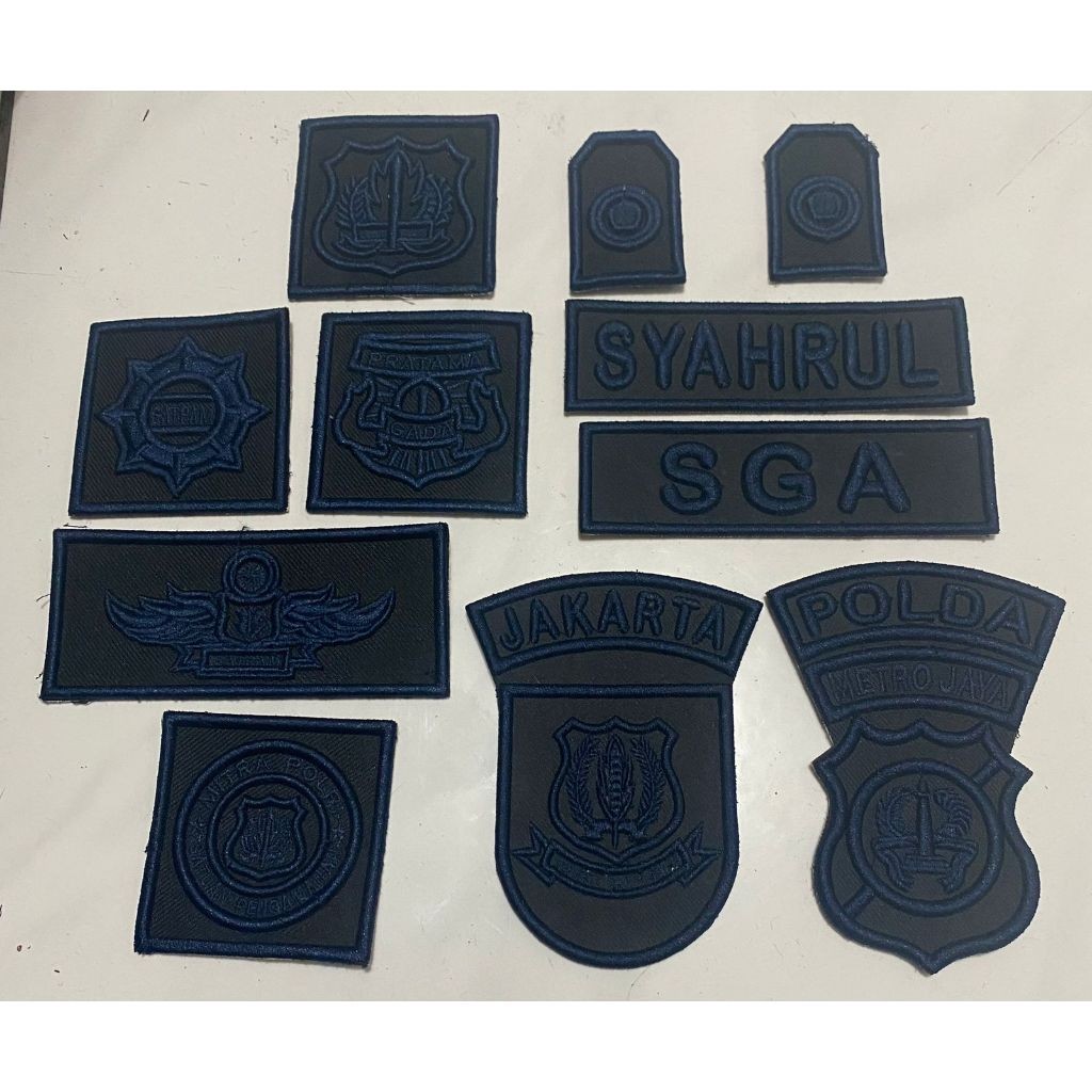 bordir satpam warna biru / biru dongker timbul