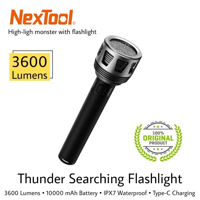 Nextool Thunder Searching Flashlight - Senter 3600 Lumens