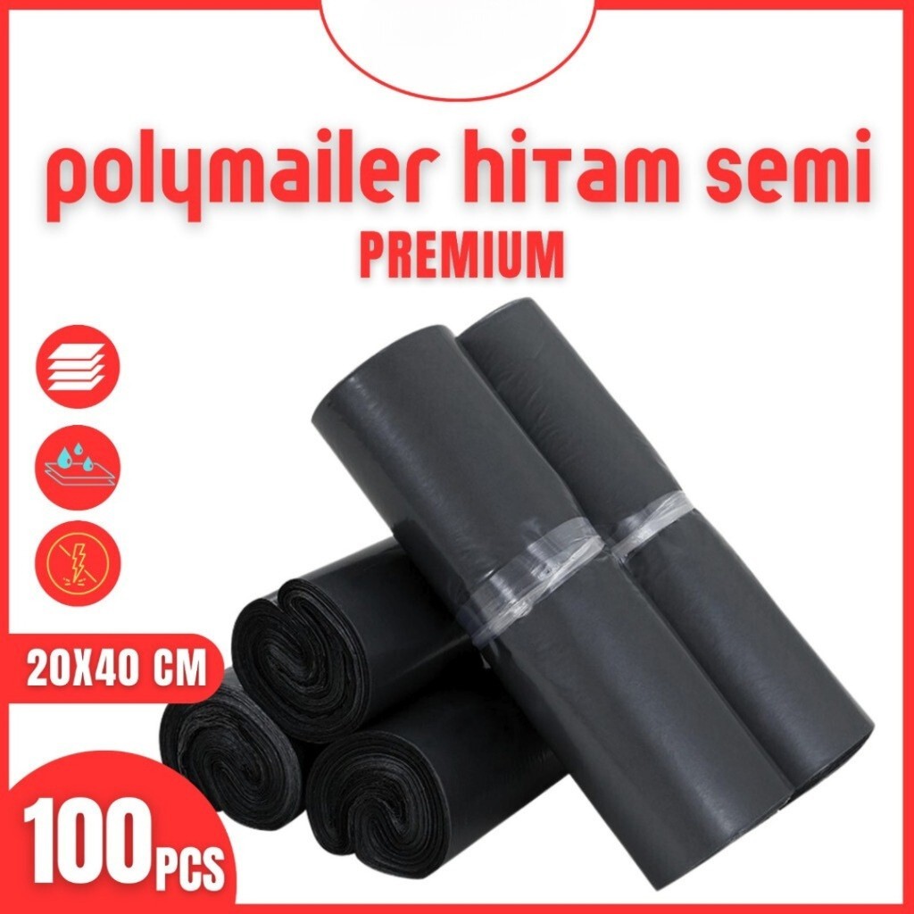 

Plastik Packing Olshop Online Shop Ol On Shop Polymailer Hitam Semi Premium 20x40 Isi 100 Pcs Semi Glossy