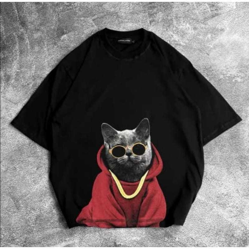 Kaos Oversize Wanita Kucing Hoodie