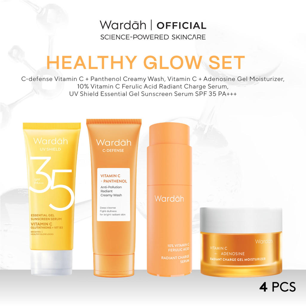WARDAH [4 pcs] Paket Skincare Solusi Masalah Kulit All Series - Face Wash Moisturizer Day Cream Seru