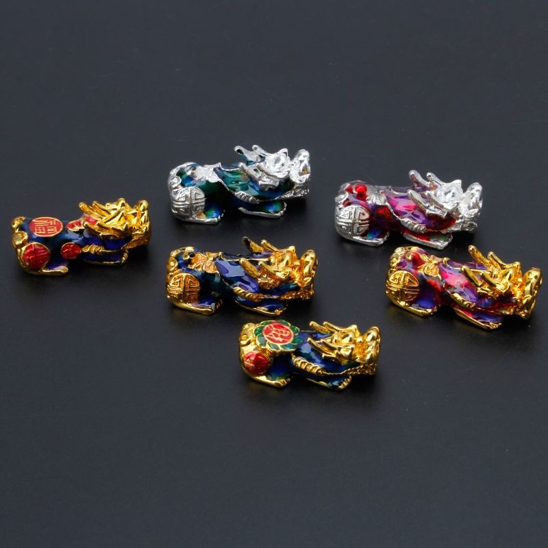 

Chinese Pixiu Spacer Ball Bead 3D Metal Chinese Fengshui Lucky Bead Temperature-sensitive Discoloration Bead Accessories