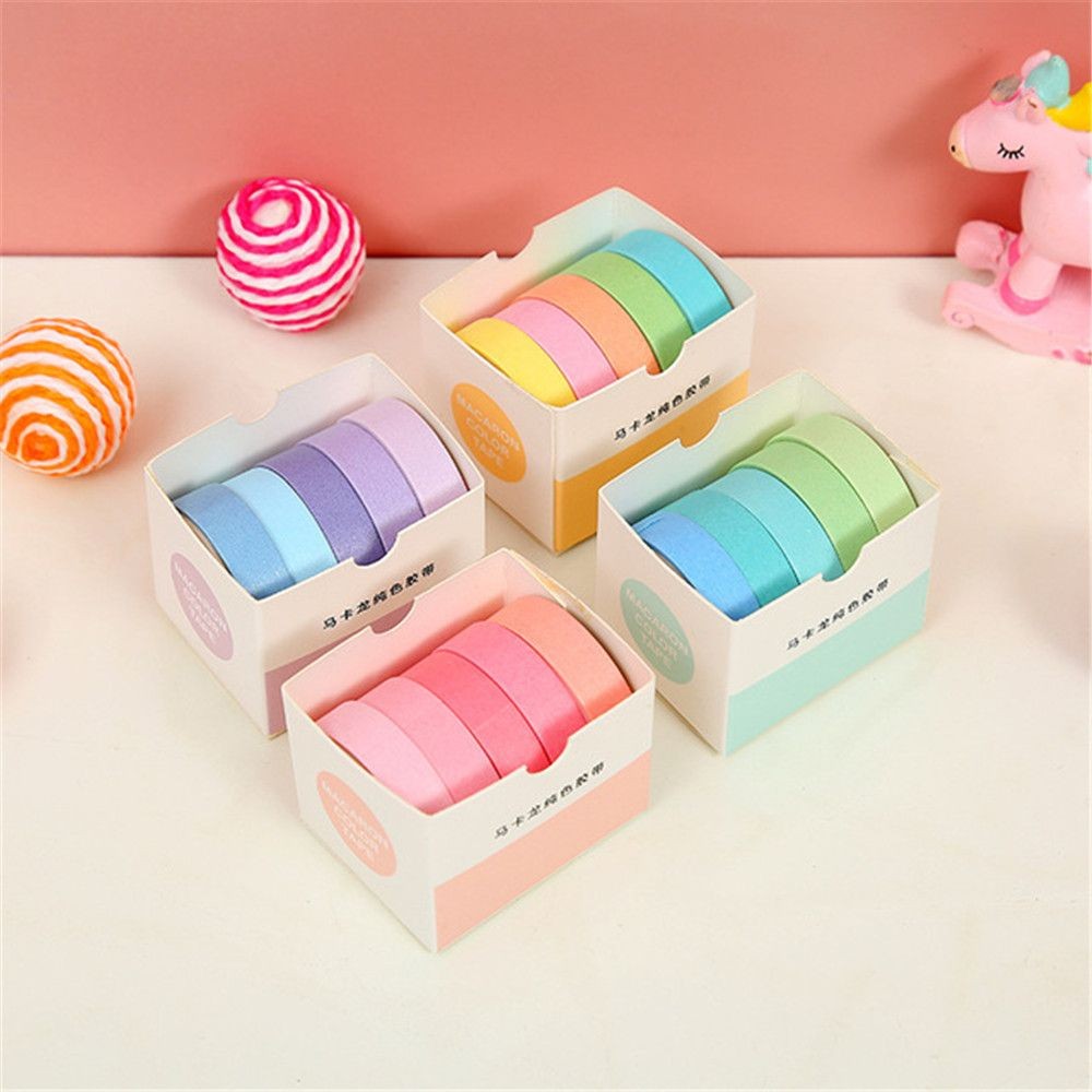 

Washi Tape Set Decorative Masking Tape Cute Scrapbooking Adhesive Tape School Stationery Supplies Multi Color DIY Manual Tape