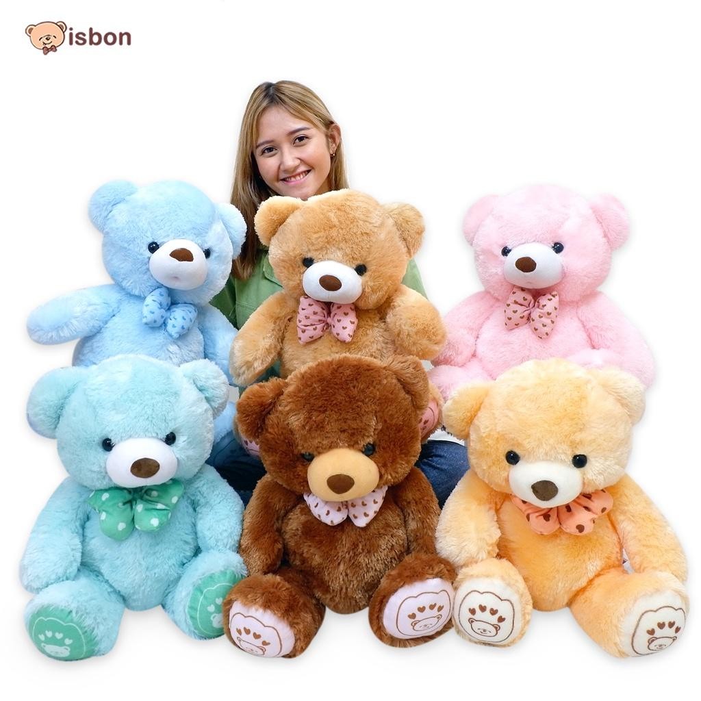 HAPPY BEAR | BONEKA BERUANG WARNA PINK | SIZE 37.5CM | BONEKA BERGARANSI SEUMUR HIDUP | ISBON ISTANA