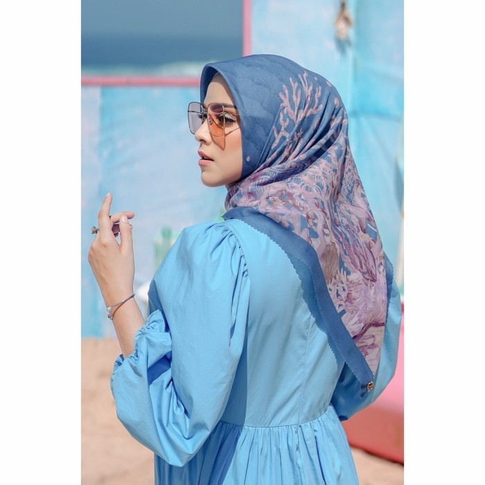 ✨TERLARIS - BUTTONSCARVES X DISNEY THE LITTLE MERMAID VOAL SQUARE - MARINE