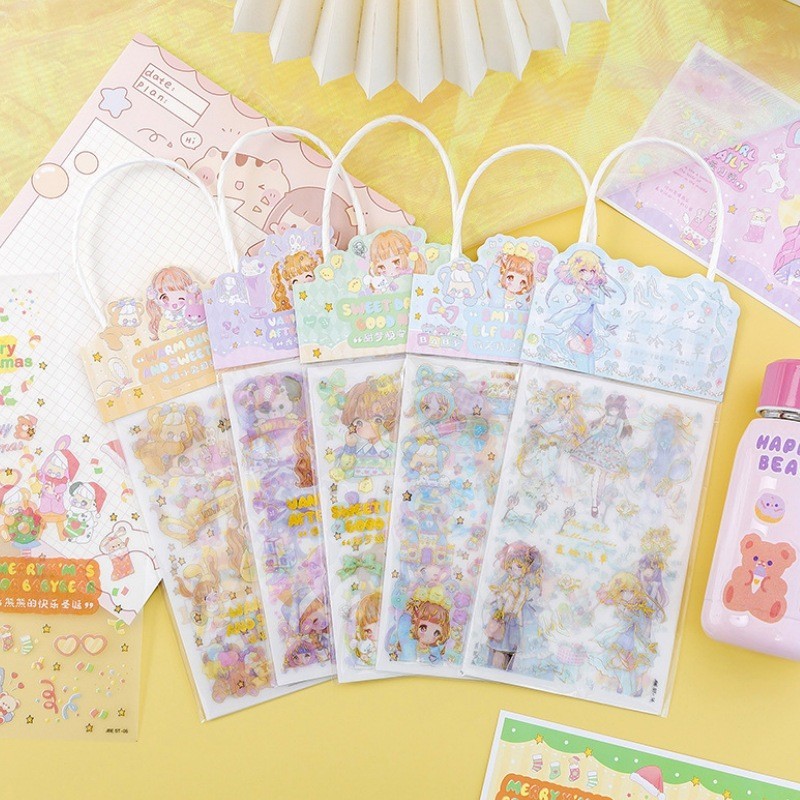 

DIY Sticker Set isi 4 Lembar Stiker Motif/Sticker Momo Anti Air Yang Lucu Untuk Menghias Gelas Air, Buku Catatan, Diary