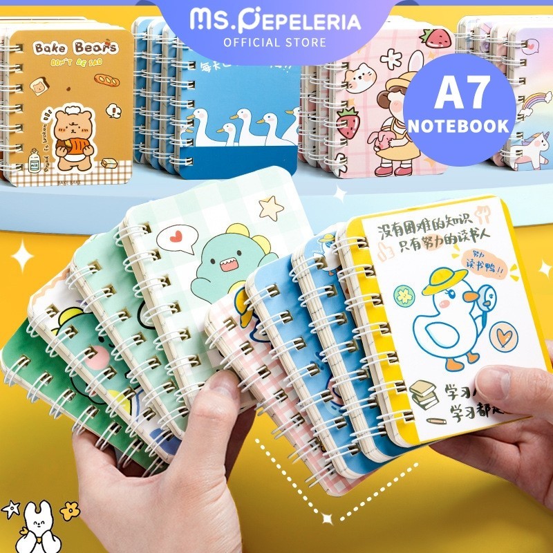 

notebook mini A7/scrapbook buku kecil/buku tulis mini/buku diary aesthetic 80 Lembar-Ms.Pepeleria