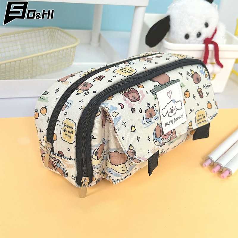 

Cartoon Capybara Pencil Case For Girls Cute Kawaii Large Capacity Pen Bag Storage Kids Stationery Box School Students Supplies