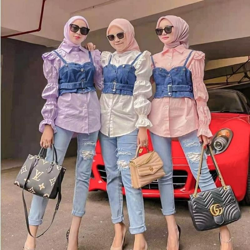 2010 Atasan Top Vest Wanita Risandra (Hanya Vest) Jeans Import TE