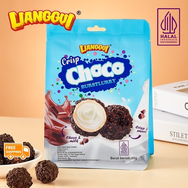 

[Mendukung COD]Menjual panas LIANGGUI Burstlurry Choco Chocolate Flavour Crisp CHOCO Wafer Salut Snack Wafer Choco Ball Bola Coklat Rasa Coklat Snack Halal OATMEAL Oatmeal Crispy Taste Original & Chocolate flavour