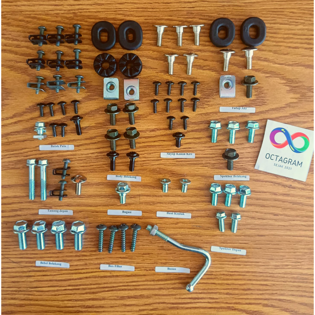 Gratis Ongkir/Baut Supra X 100 / Baut Body motor Supra X 100 Lengkap/Baut body motor Supra x 100full