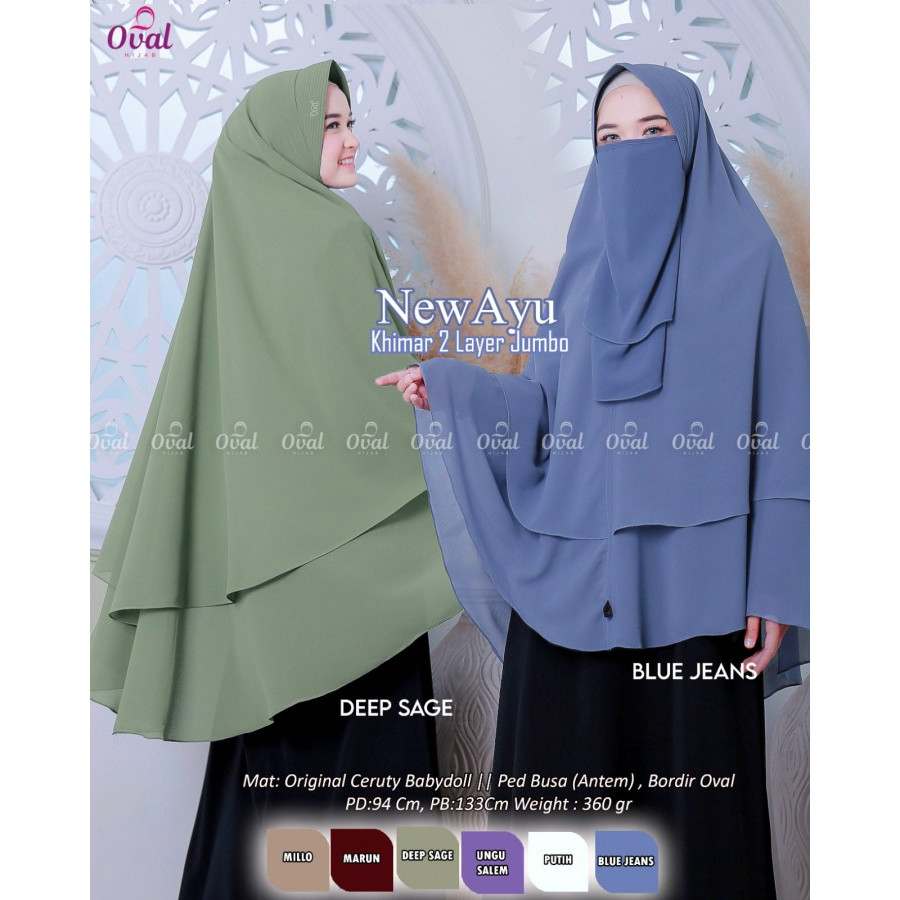 OVAL HIJAB NEW AYU CERUTY BABYDOLL SIZE SUPER JUMBO