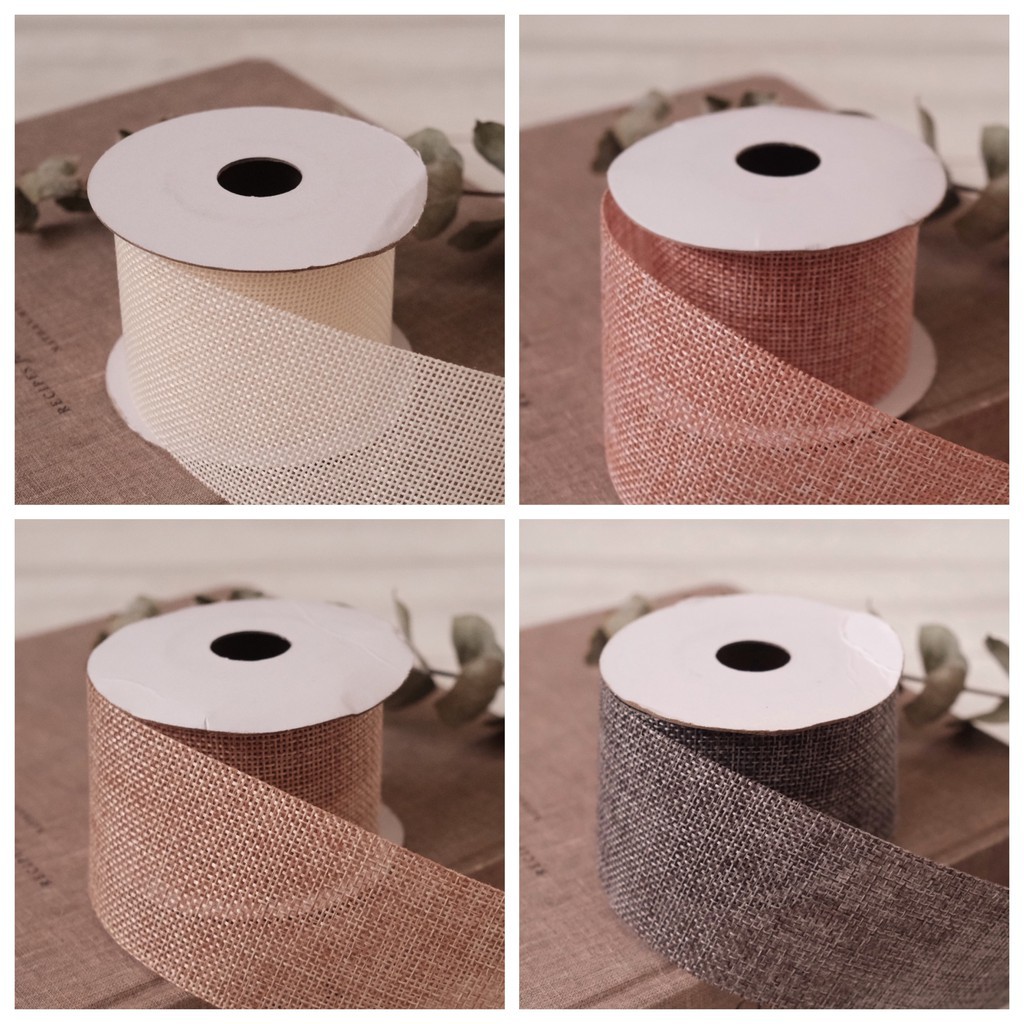 

PER ROLL Pita Goni Jute burlap natural dekorasi bunga craft gift DIY flower wrap hamper properti foto kado lebaran idul fitri ramadhan natal pita goni roll