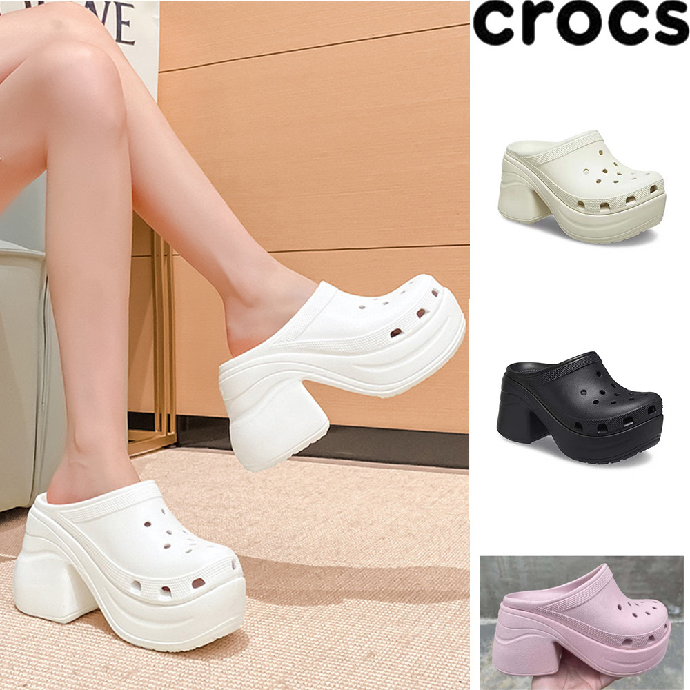 Sandal Crocs Siren Clog Wanita Sandal Wedges Wanita nyaman Clog tinggi 10 cm