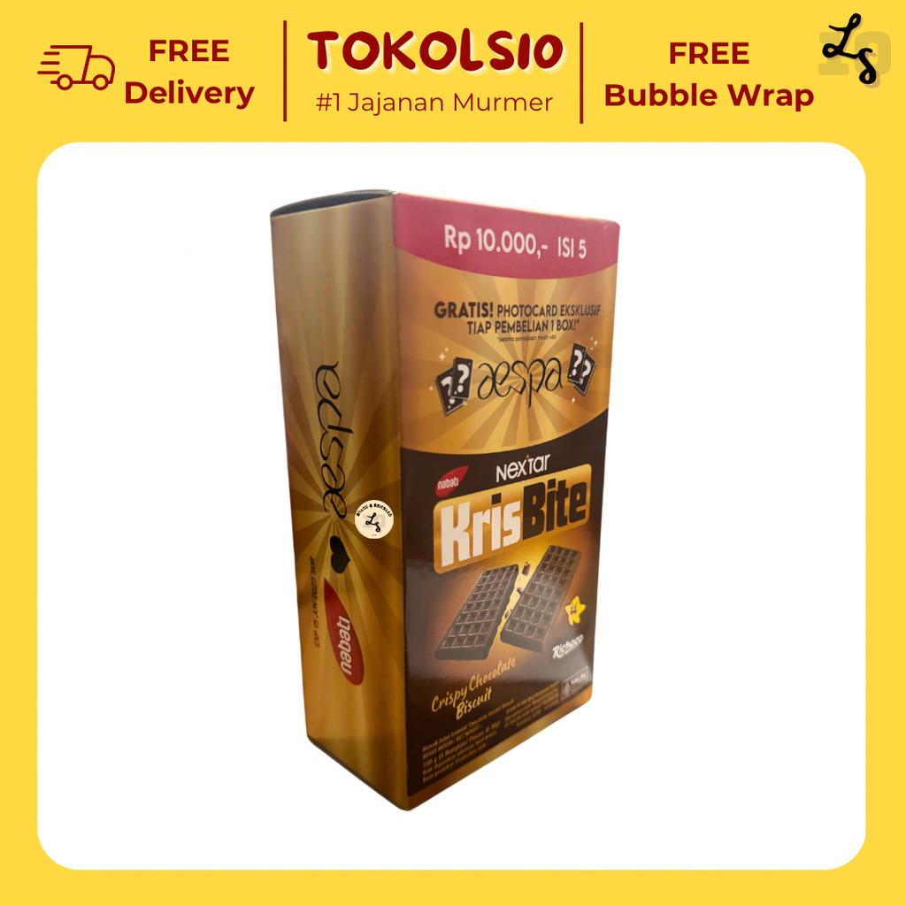 

Nextar KrisBite Crispy Chocolate Biscuit 1 Pack isi 5 pcs 30gr FREE Photocard Aespa