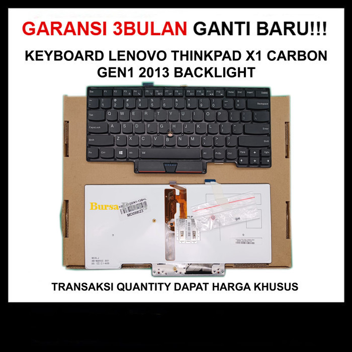 Keyboard Lenovo Thinkpad X1 Carbon GEN1 2013 Backlite Pointer . baru