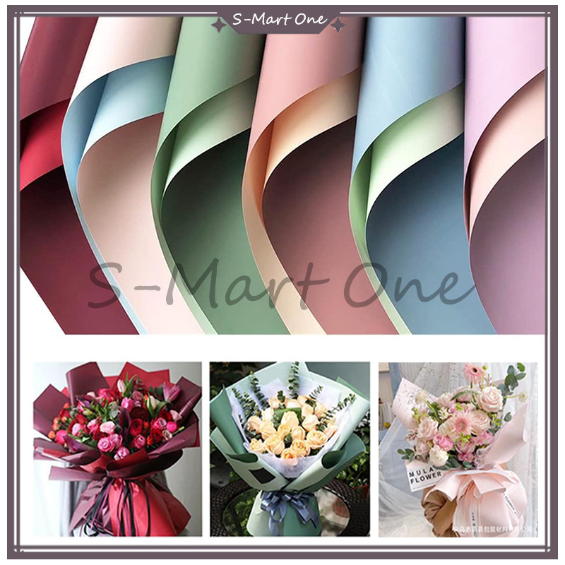 

Kertas Buket Bunga Dua Warna Pastel Polos/Flower Wrapping Paper Bi Color Cellophane/flower wrapping cellophane full color/Cellophane 2 warna 58x58cm