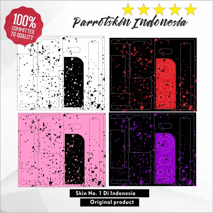 Garskin Sticker Inner Pulse Aio Mini Splatter splash - Putih Hitam, Kotak by Urbanite store