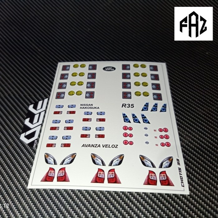 Decal  Diecast hotwheels landrover tomica avanza veloz r35 hakosuka mix