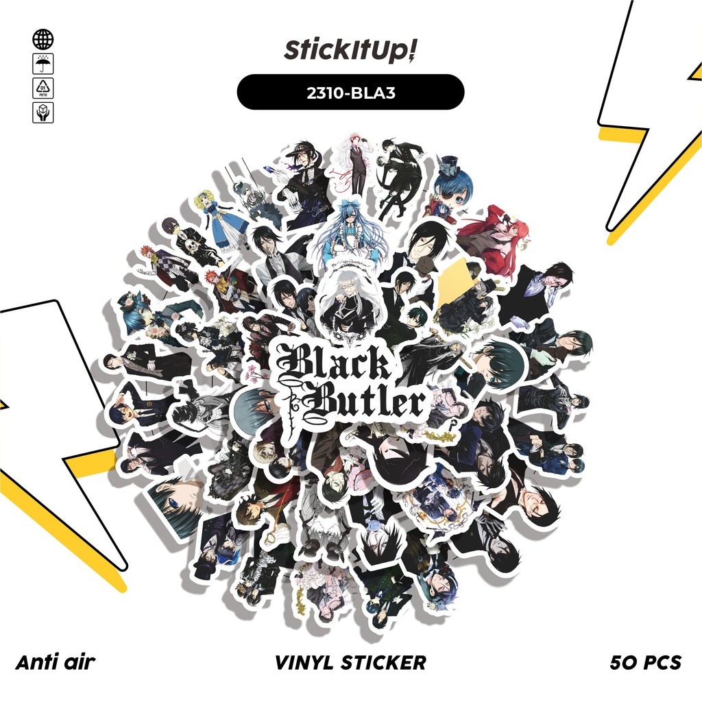 

COD✨ 50 Pcs Stiker ANIME SERIES BLACK BUTLER CHAR MIX 03 Lucu Anti Air Untuk Dekorasi Notebook Sepeda Skateboard Handphone DIY