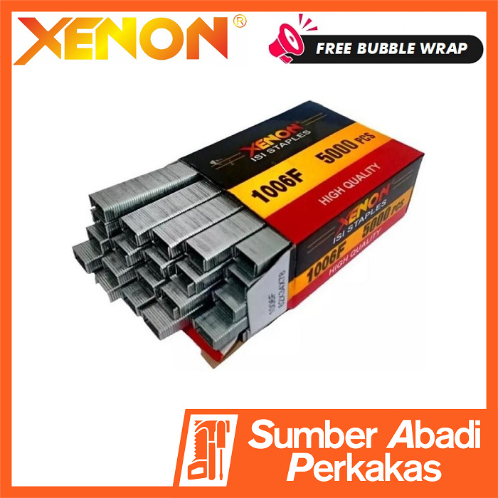 

XENON 1006F Isi Staples 6 mm Mesin Paku Tembak U Mata Air Nailer Nail Gun 6mm Angin 1006 F Stapler