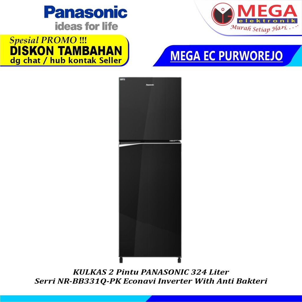 LEMARI ES PANASONIC NR-BB331Q-PK  2 PINTU 324 LITER LEMARI ES INVERTER