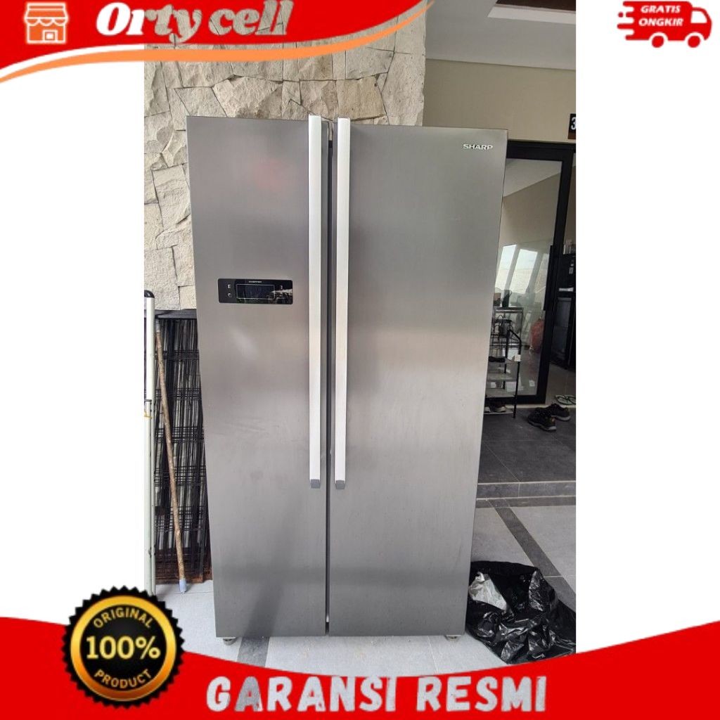 Sharp Kulkas Side By Side 2 Pintu SJ IS60M-SL / SJIS60MSL sj-is60 MSL