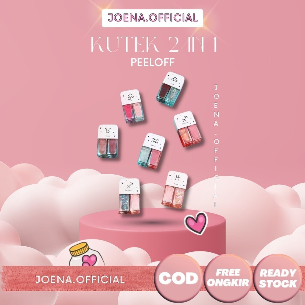 ( F )    - KUTEK HALAL 2IN1 CAT KUKU WARNA KOREA NAILS FASHION KUTEX 2 IN 1 2IN 1 2 IN1 GLOSSY MATTE