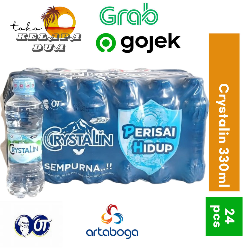 

Crystalin 330 ml Air Mineral Botol Kecil Kartonan isi 24 x 330ml Instan - Sameday Only