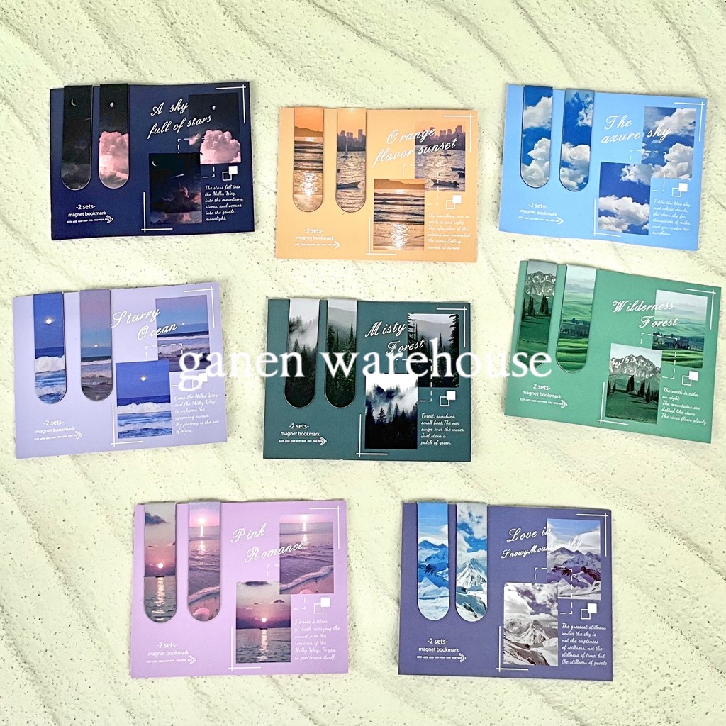 

[GW] Bookmark Buku Magnet Isi 2Pembatas Buku Aesthetic