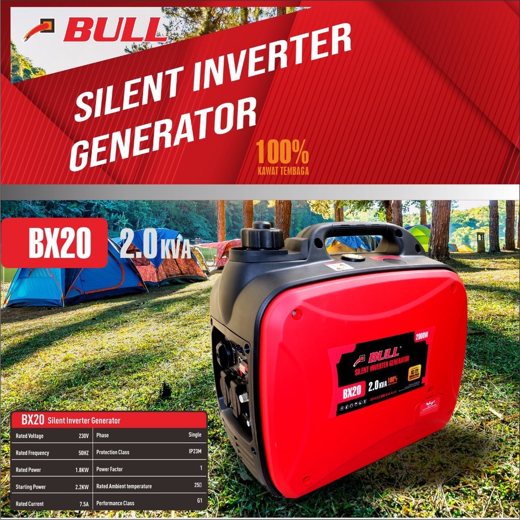 BUL generator listrik 2000 kva/w silent inverter generator BX-20