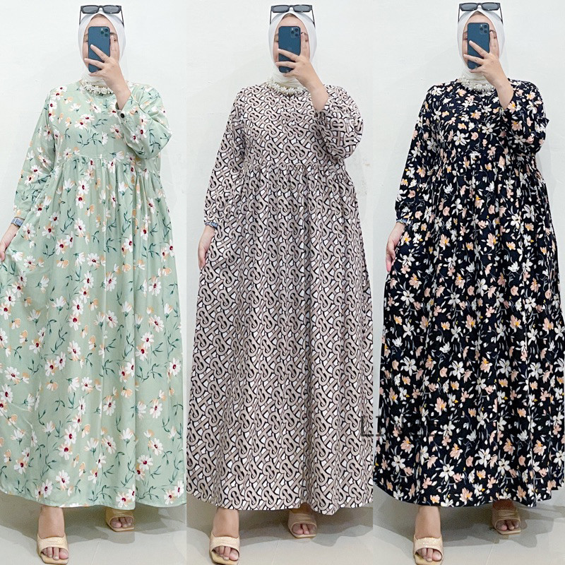 MISSDASTER - Gamis Midi Rayon Motif Busui Friendly